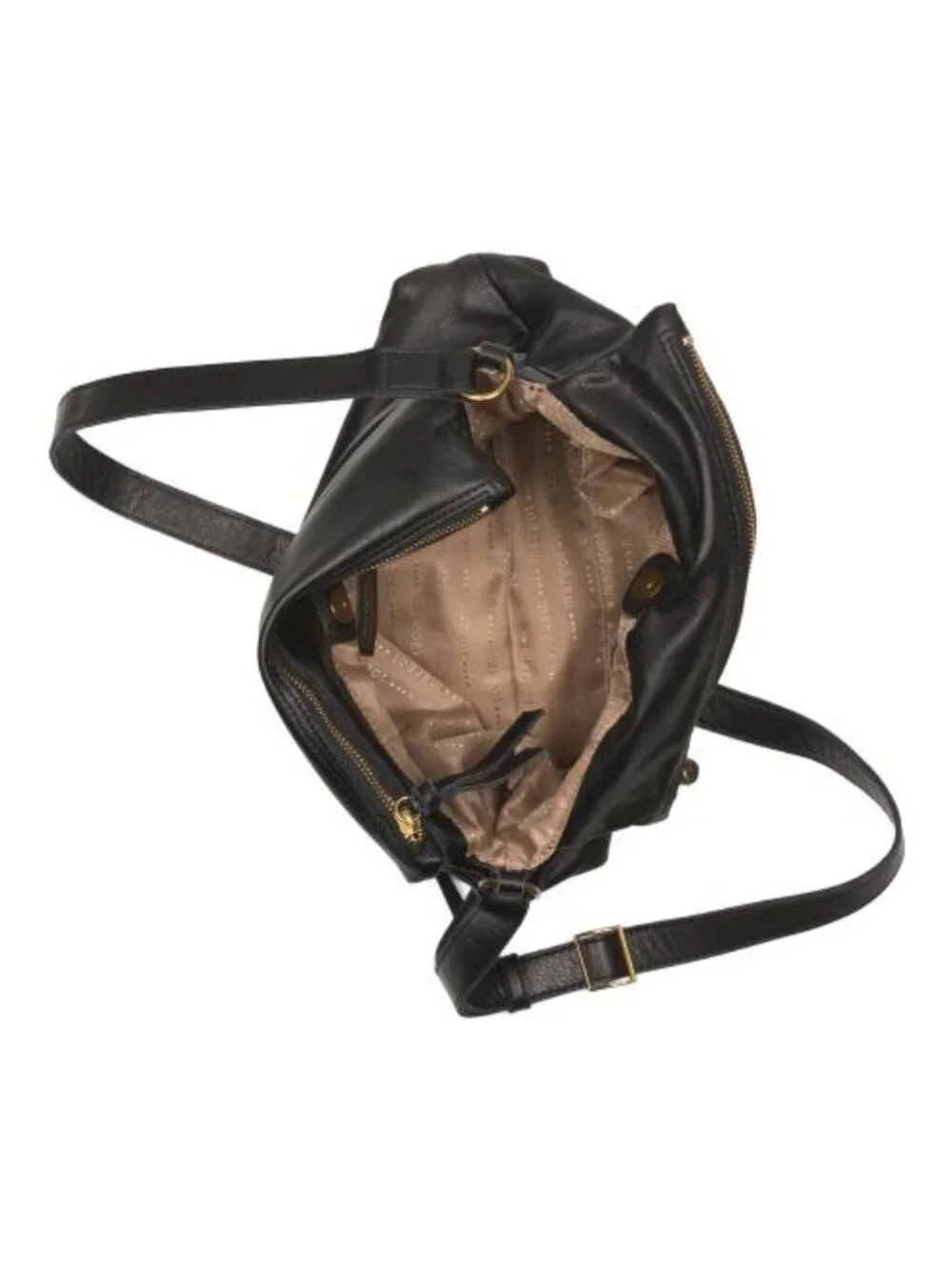 MARGOT Leather Mickey Hobo With Double Zip Pockets
